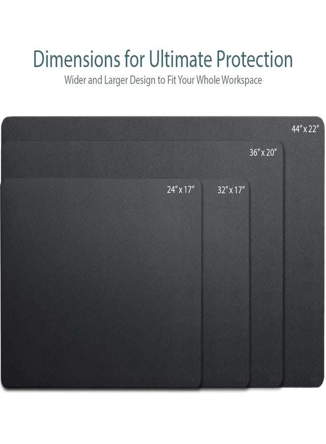 Vine Creations Leather Desk Mat 24" x 17", Desk Protector, PU Leather Desk Pad, Small Desk Pad Mat, Desk Blotter, Desk Pads on Top of Desks, Small Desk Mat for Home or Office (Black) - Image 2
